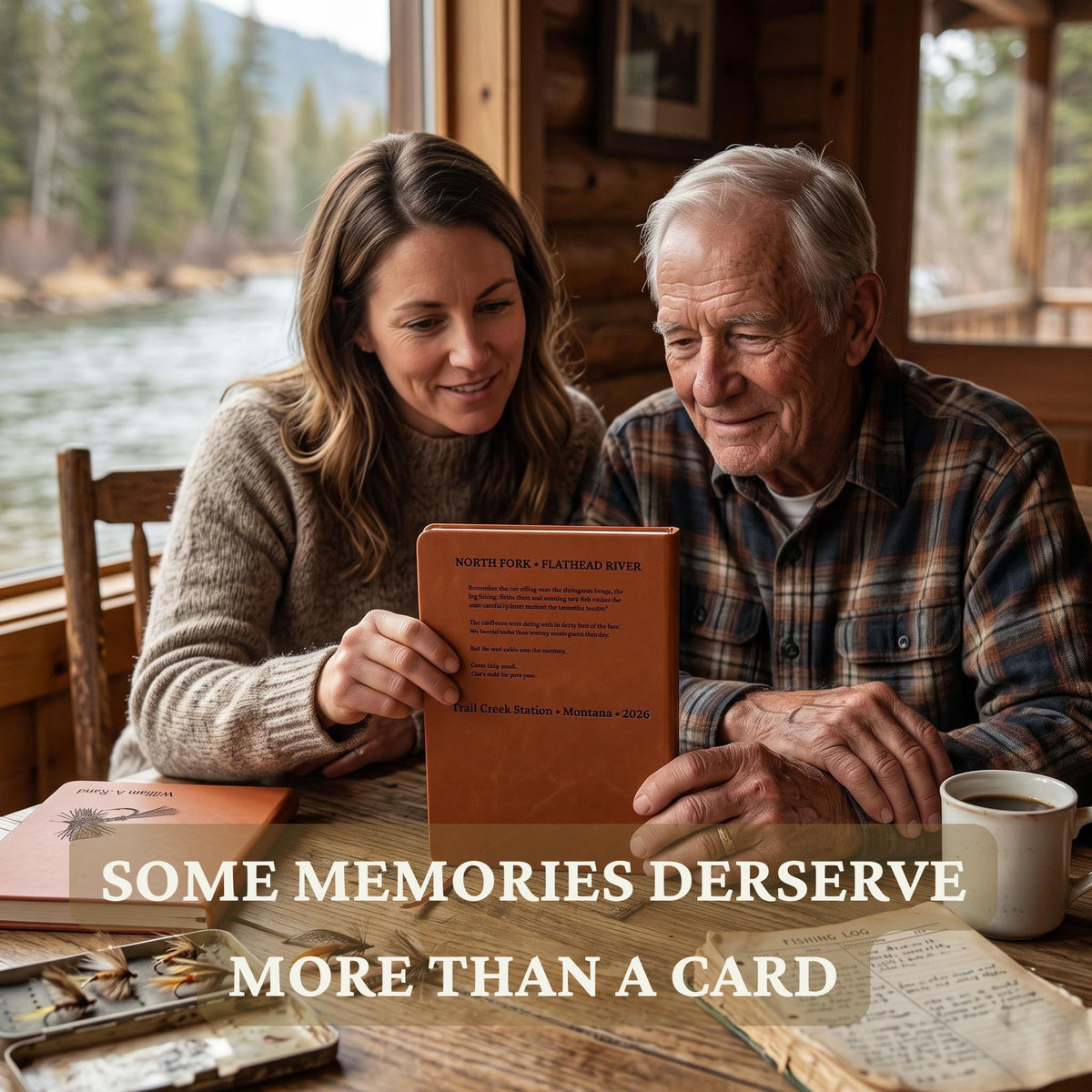 His name on the Front, your words on the Back | Custom Fly Fishing Journal Gift