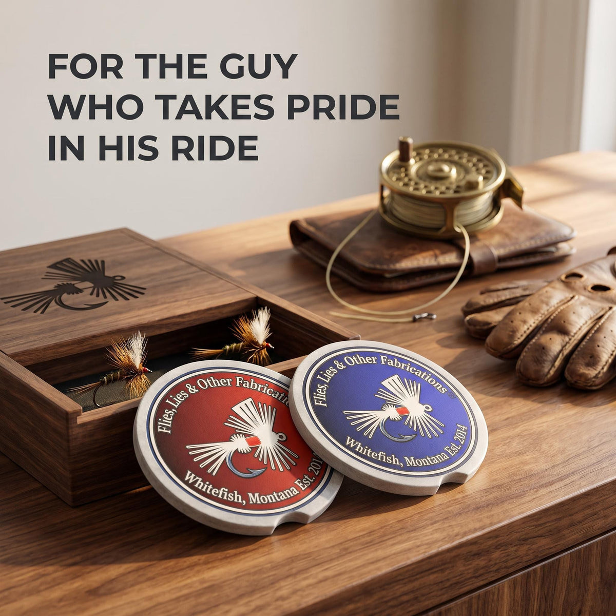 His Car His Coaster | Soapstone Cup Holder Set (2 Pack)