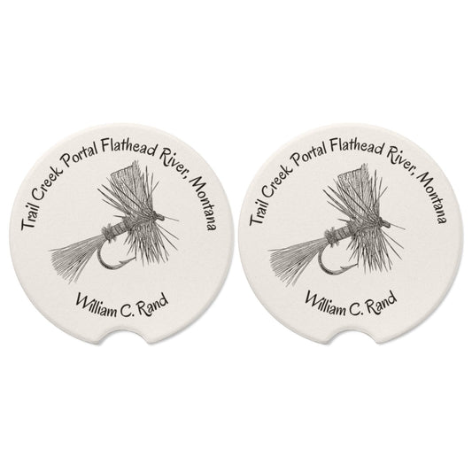 His Truck His Coaster Your Message| Personalized Soapstone Cup Holder Coaster Set (2 Pack)