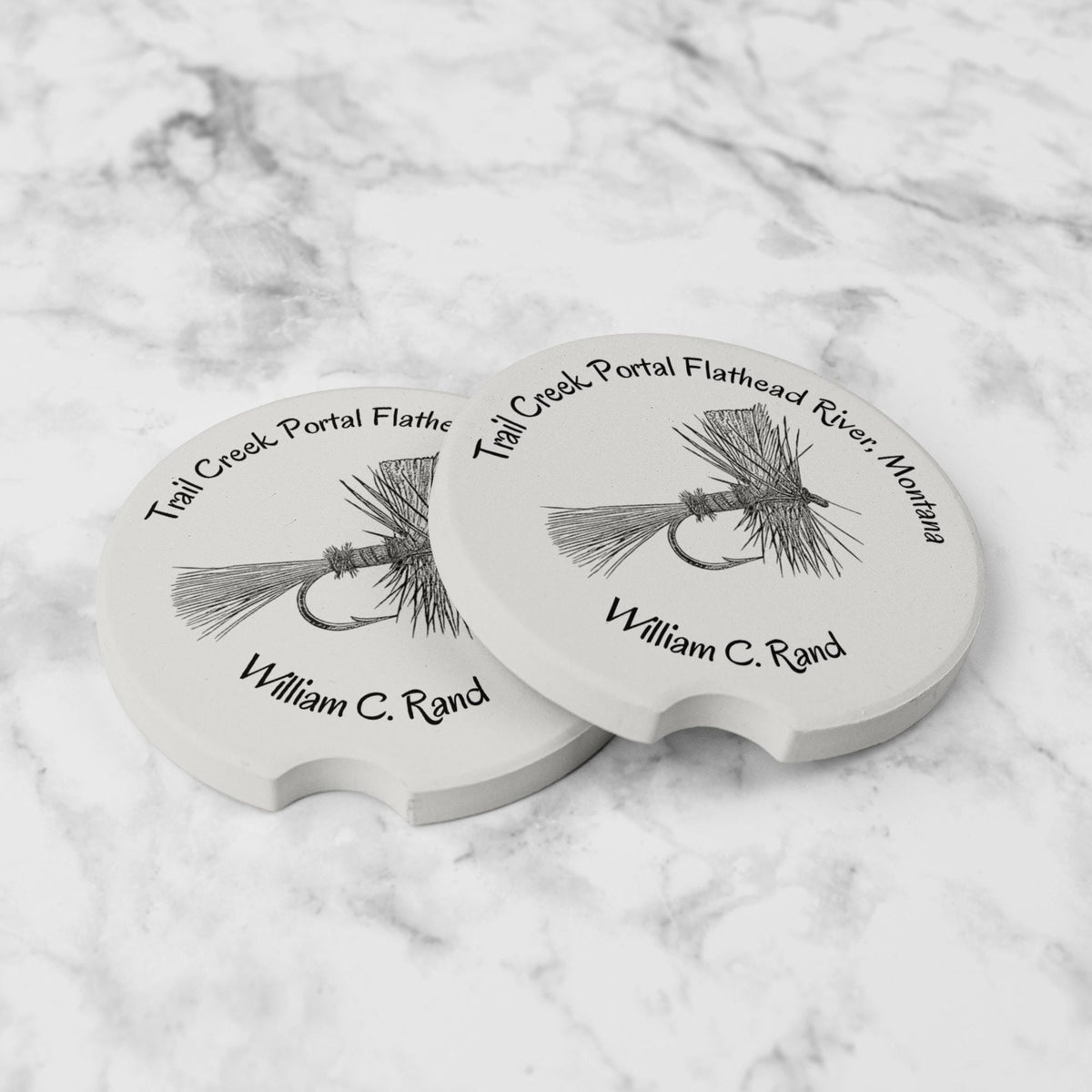 His Truck His Coaster Your Message| Personalized Soapstone Cup Holder Coaster Set (2 Pack)