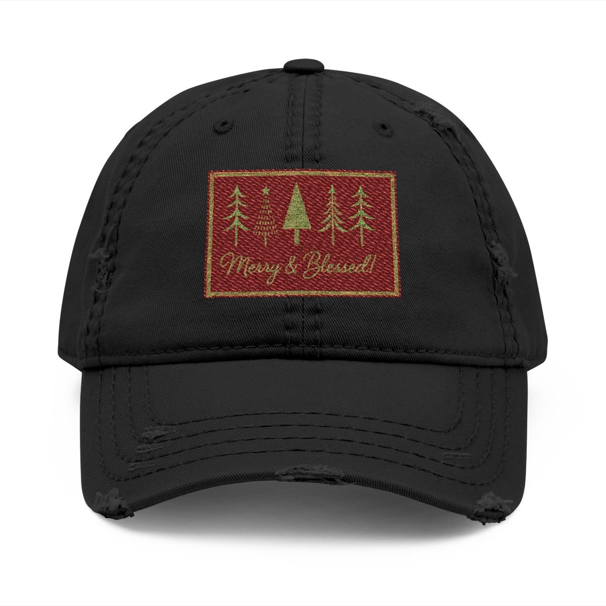 Merry & Blessed Christmas Patch Hat – Vintage Low - Profile Holiday Cap - Lazy Rockin H Ecom