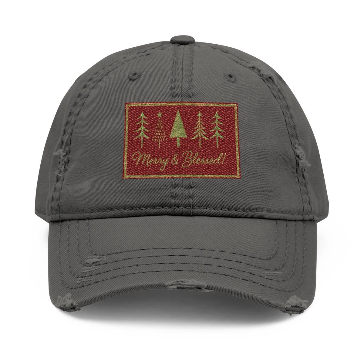 Merry & Blessed Christmas Patch Hat – Vintage Low - Profile Holiday Cap - Lazy Rockin H Ecom