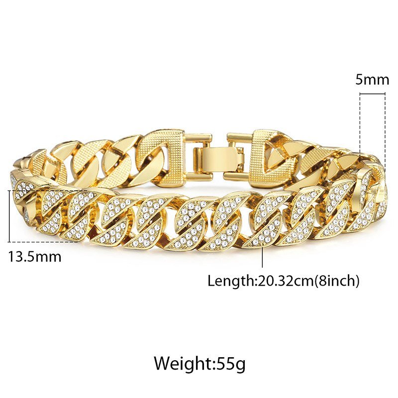 Miami Gold Curb Cuban Bracelet - Lazy Rockin H Ecom