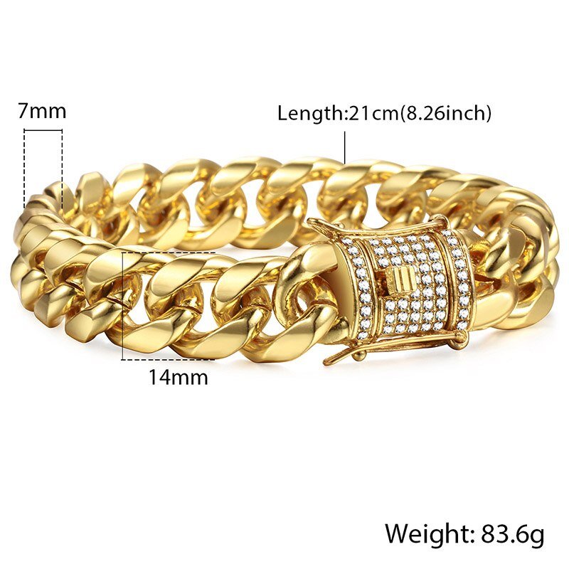 Miami Gold Curb Cuban Bracelet - Lazy Rockin H Ecom