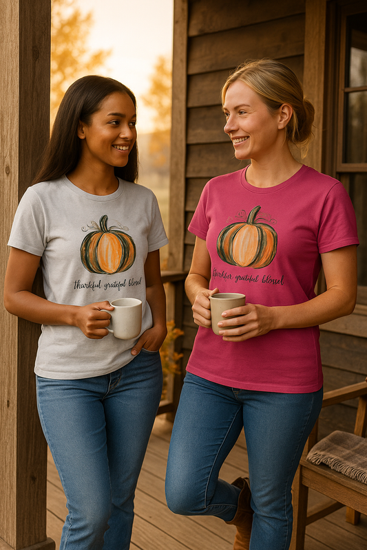 “Thankful. Grateful. Blessed.” — Your New Favorite Fall Tee 🍂