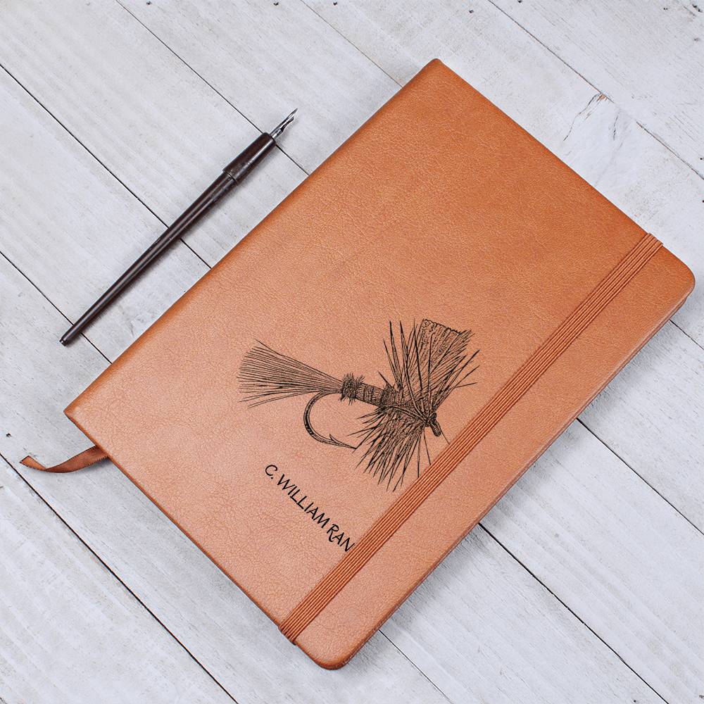 Royal Wulff Leather Journal — Personalized Fly Fishing Notebook for Men - Lazy Rockin H Ecom