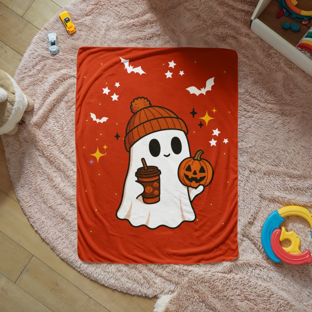 Spooky Cozy Halloween Sherpa Blanket | Ultra - Plush Fleece Throw (100% Polyester) | Available in 30x40" & 60x80" - Lazy Rockin H Ecom