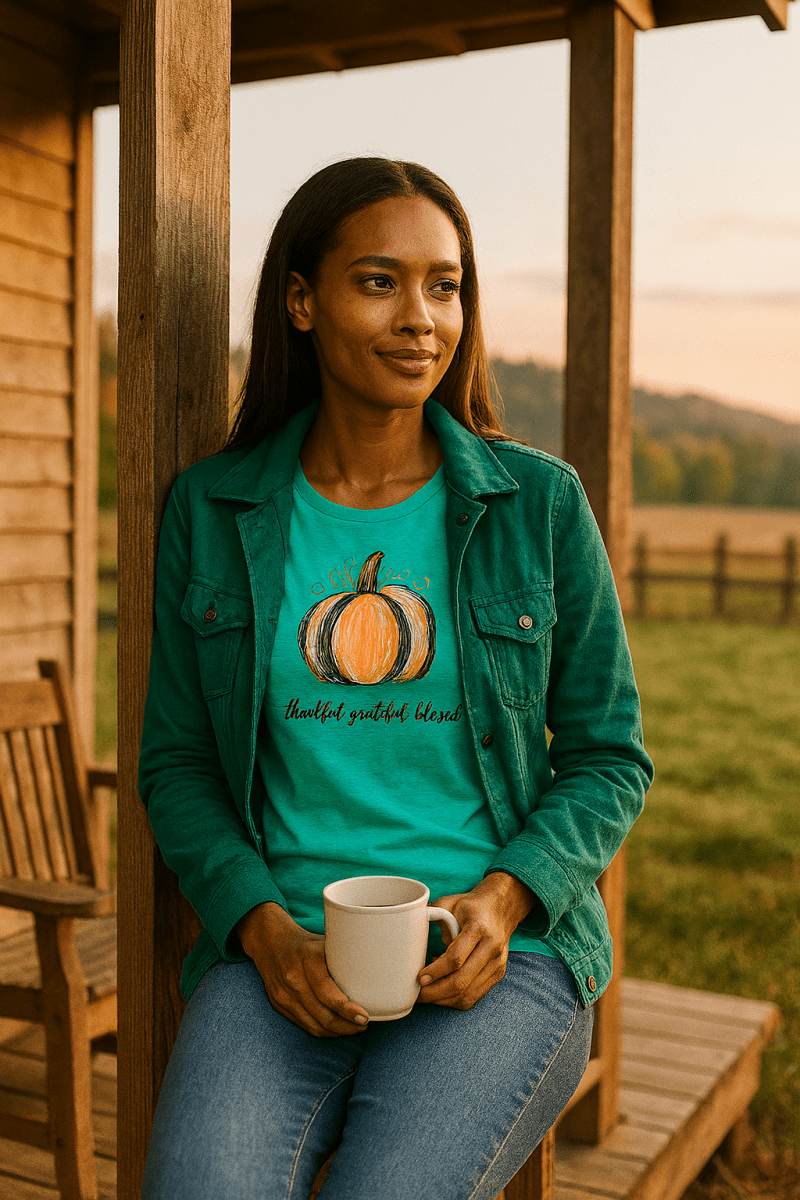 “Thankful. Grateful. Blessed.” — Your New Favorite Fall Tee 🍂 - Lazy Rockin H Ecom
