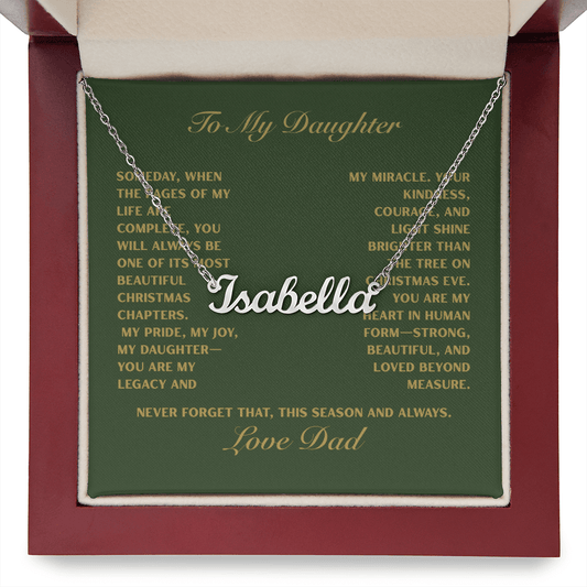 To My Daughter — Custom Name Necklace (Christmas Edition) | From Dad - Lazy Rockin H Ecom