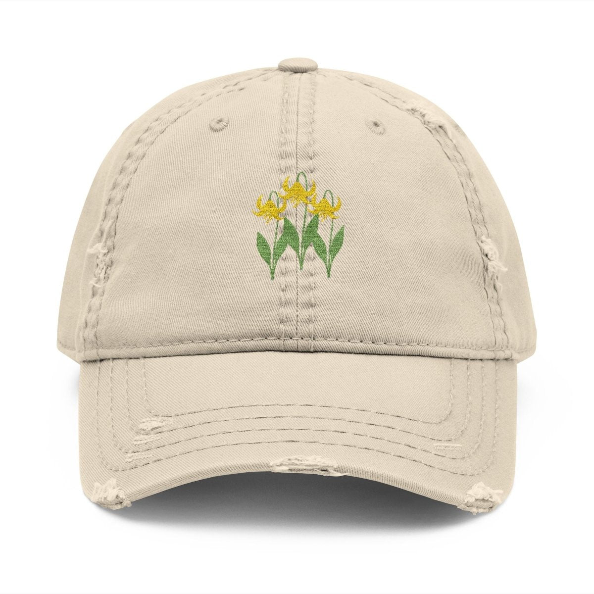 Vintage Embroidered Glacier Wildflowers Hat — Glacier Lily Edition - Lazy Rockin H Ecom