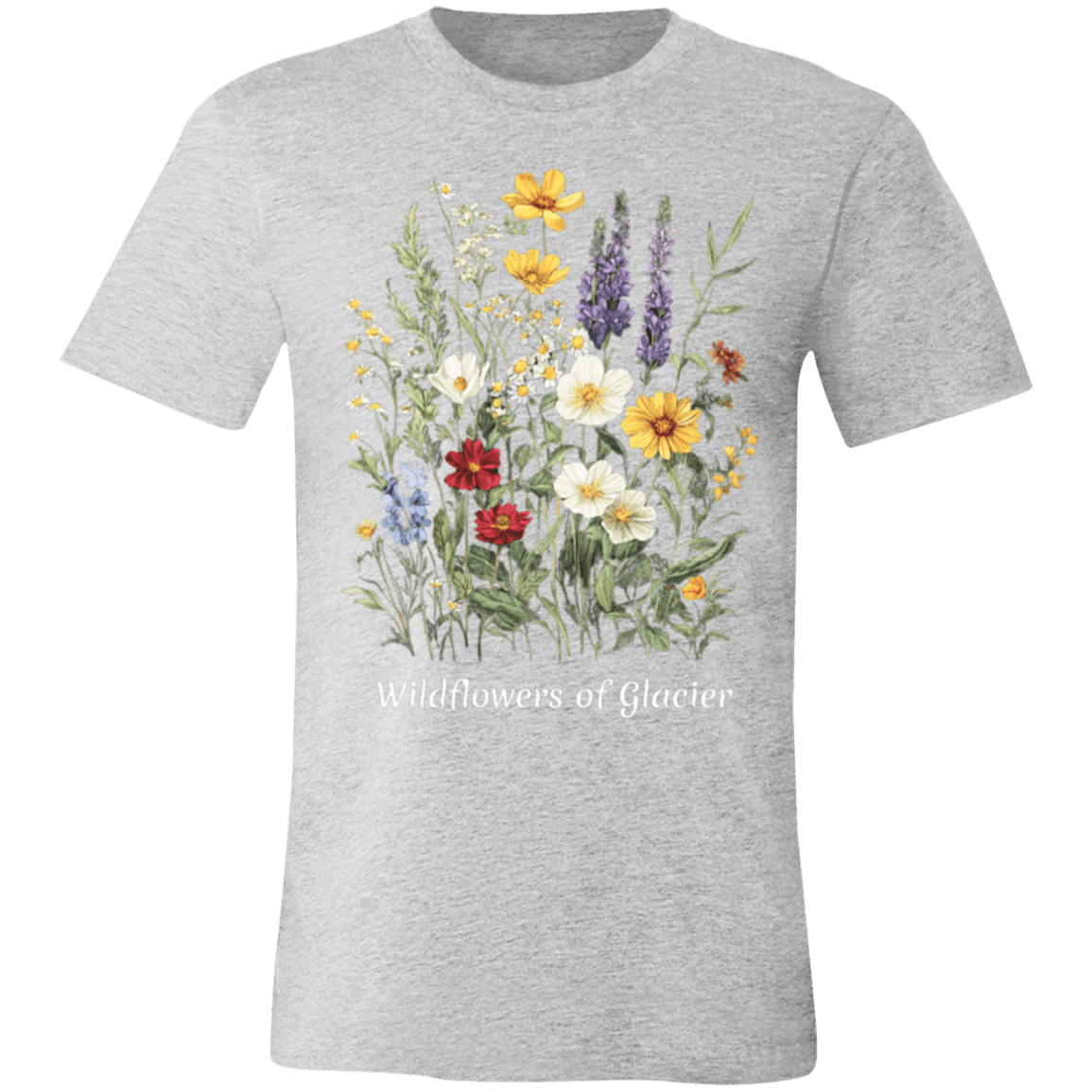 Wildflowers of Glacier Boho Bouquet Tee – Modern Unisex Retail Fit - Lazy Rockin H Ecom