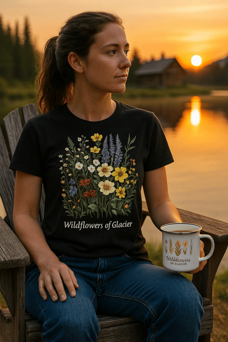 Wildflowers of Glacier Boho Bouquet Tee – Modern Unisex Retail Fit - Lazy Rockin H Ecom
