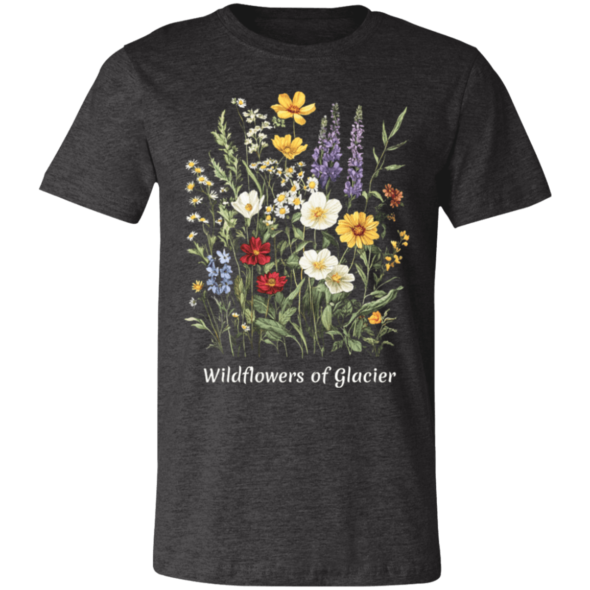Wildflowers of Glacier Boho Bouquet Tee – Modern Unisex Retail Fit - Lazy Rockin H Ecom