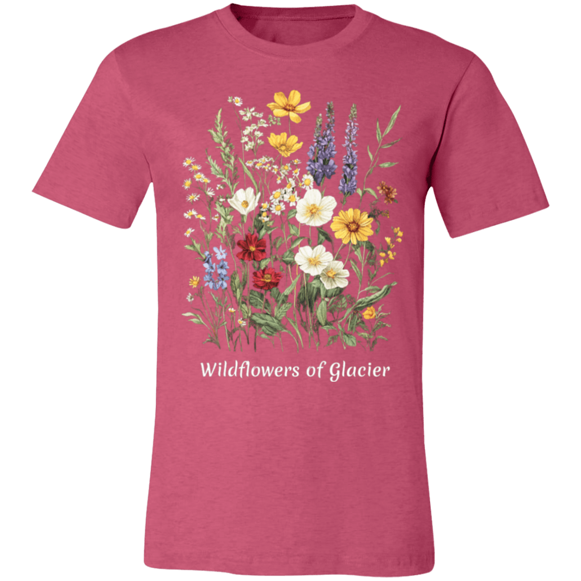 Wildflowers of Glacier Boho Bouquet Tee – Modern Unisex Retail Fit - Lazy Rockin H Ecom