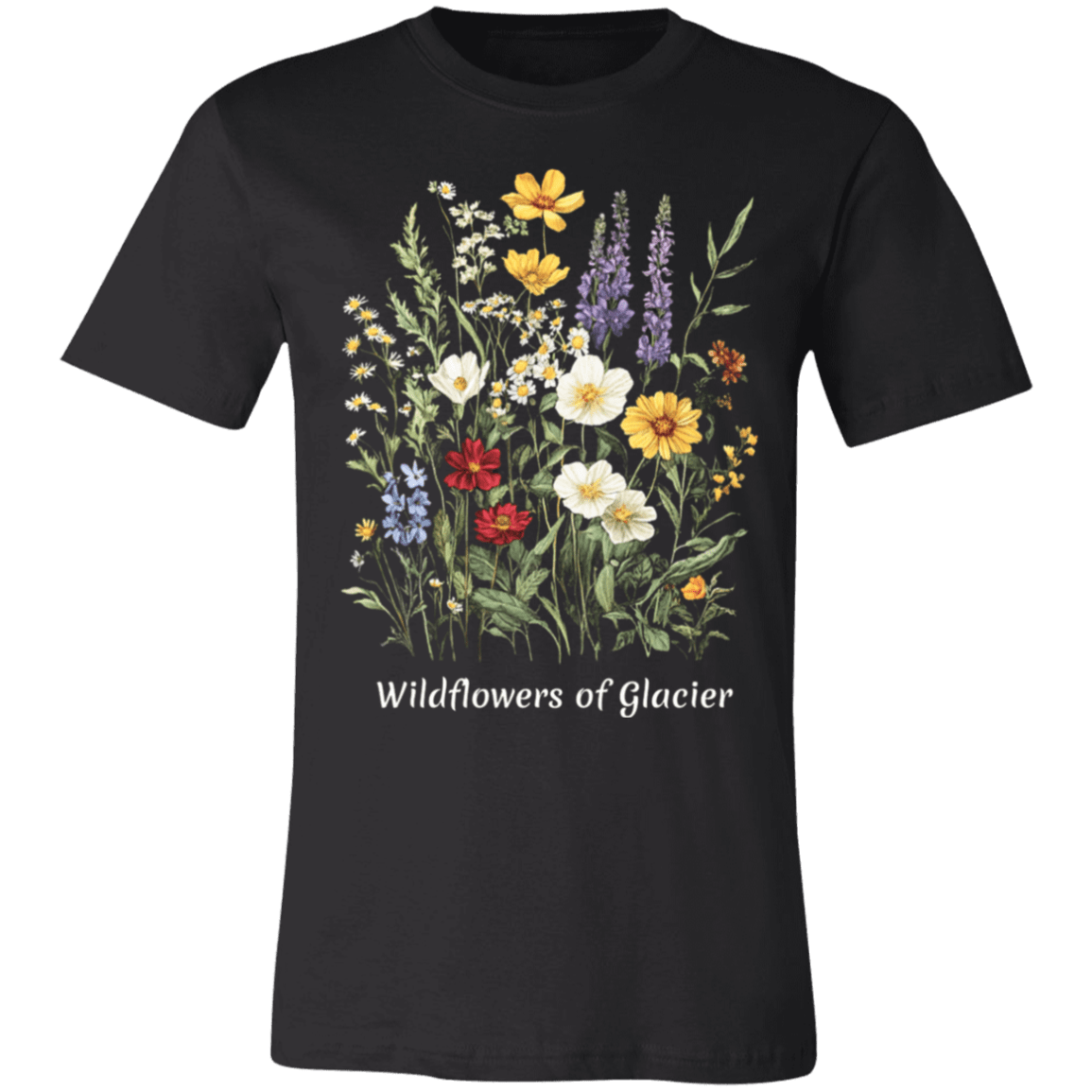 Wildflowers of Glacier Boho Bouquet Tee – Modern Unisex Retail Fit - Lazy Rockin H Ecom