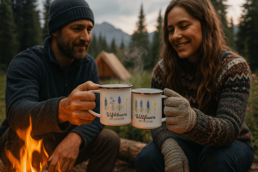 Wildflowers of Glacier™ Enamel Mug – Lupine - Lazy Rockin H Ecom