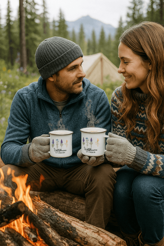 Wildflowers of Glacier™ Enamel Mug – Sticky Geranium - Lazy Rockin H Ecom