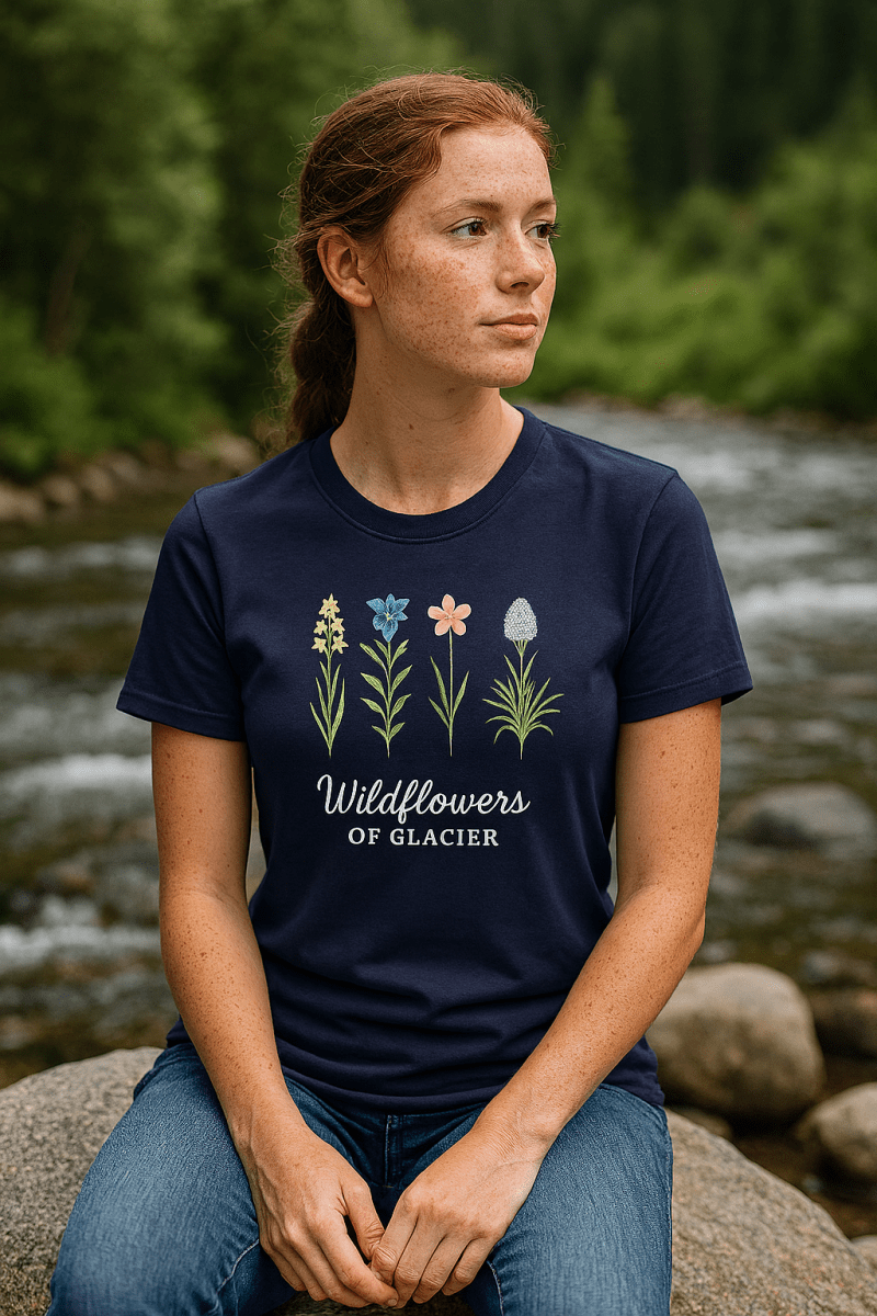 Wildflowers of Glacier White Lily Tee – Vintage Montana Botanical Shirt - Lazy Rockin H Ecom