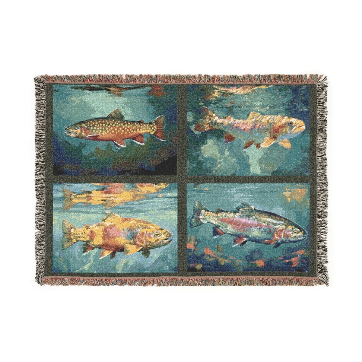 Woven Blanket – Trout of the Montana Rockies | Digital Impressionist Collection - Lazy Rockin H Ecom